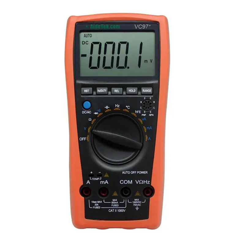 

VC97+ 3999 Autorange multimeter DC AC V A tester R C buzz diode Temp DCV