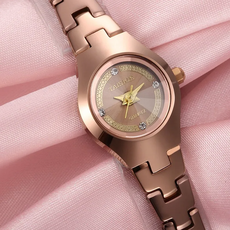 

fashion rose gold ladies watch quartz taisige brand women wristwatches Tungsten steel waterproof woman clocks diamond