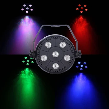 

6 Led 3 IN 1 Slim RGB Sound Actived Auto Magic Effect Par Stage Lights Wall Washer Stage Light For Party Pub Home KTV Bar Disco