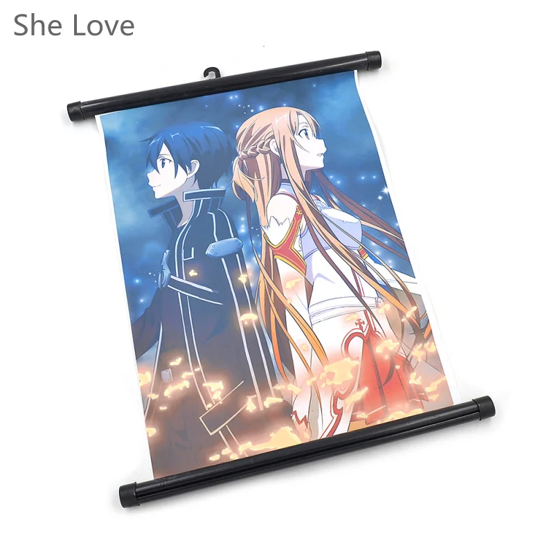 

Japanese Sword Art Online Wall Poster Scroll Anime Home Decor Cosplay