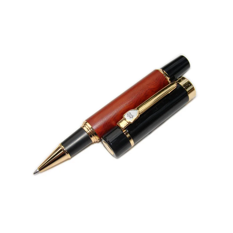 Jinhao 650 Роскошная Ручка-роллер розовый деревянный бочонок Черная кепка Золотая шариковая ручка с зажимом шариковые ручки для подарка