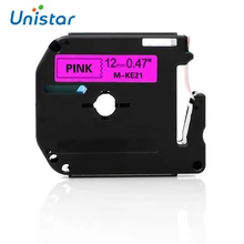 Unistar совместимый для Brother M серии Картридж Ленты для маркировки M-KE21 12 мм x 8 м 1/" x 26,2 футов черный на розовые ленты m лента E21