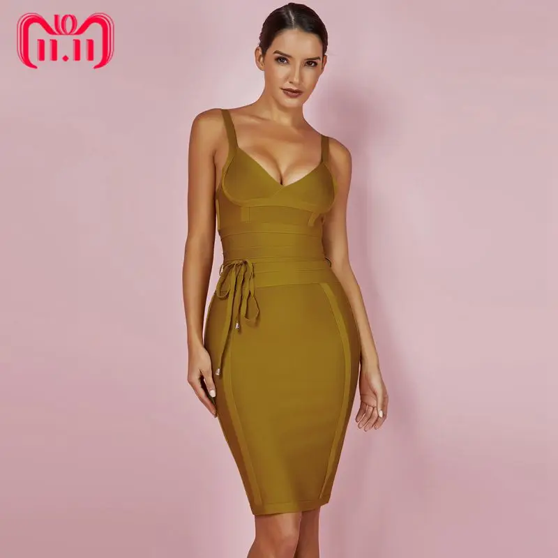 Ocstrade النساء ضمادة اللباس 2019 رايون أكمام الصيف القادمون الجدد مثير عميق v الرقبة Vestido Bodycon ضمادة اللباس نادي الحزب