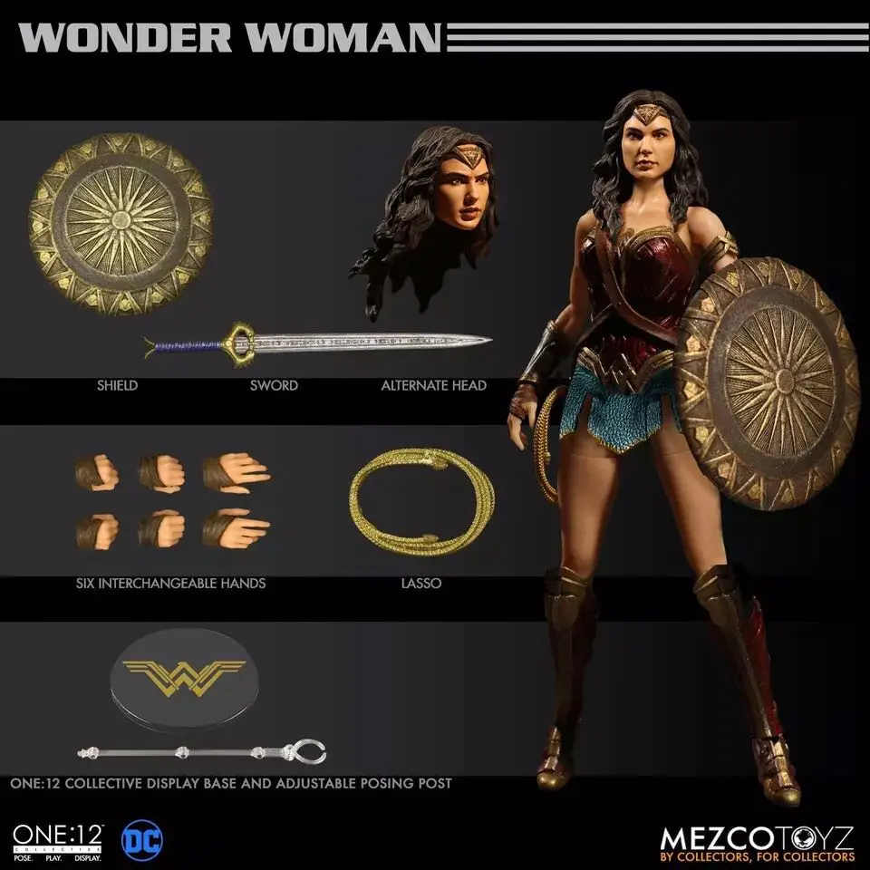 DC Comics Wonder Woman фигурка игрушки кукла 18 см DC justice League Mezco Wonder Woman Gal Gadot Коллекционная модель Фигурки игрушки