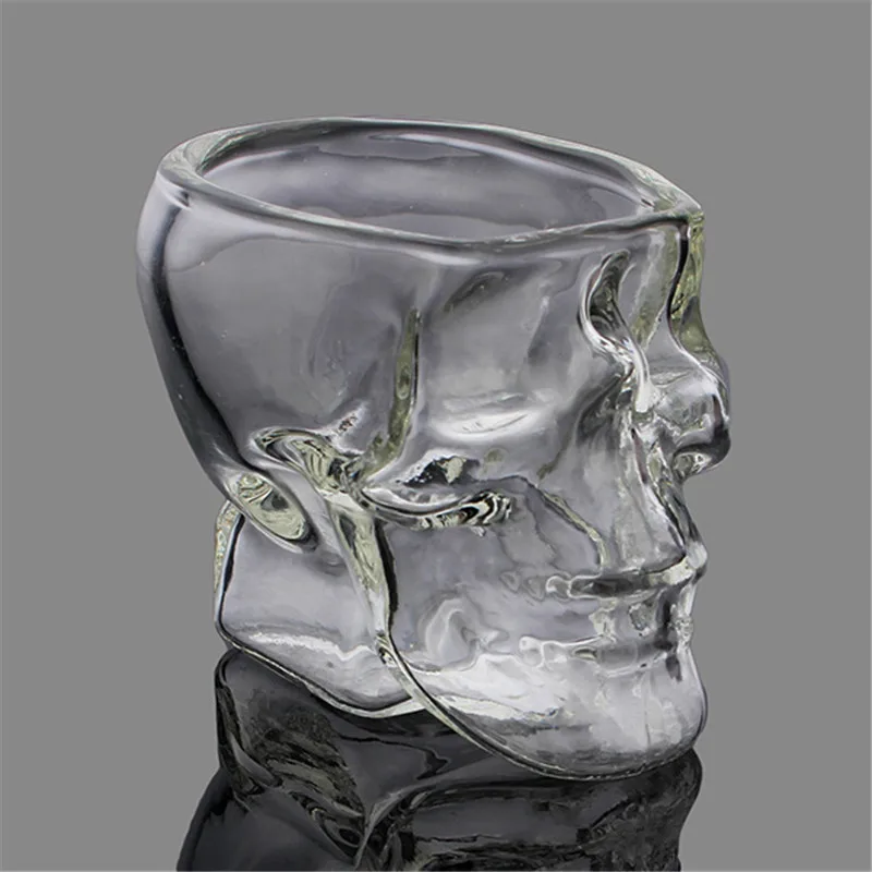 Ккаса 100 мл прозрачная голова стеклянная чашка Череп Водка Виски вино кружки необычный, прозрачный бар стеклянные чашки Посуда для напитков подарок