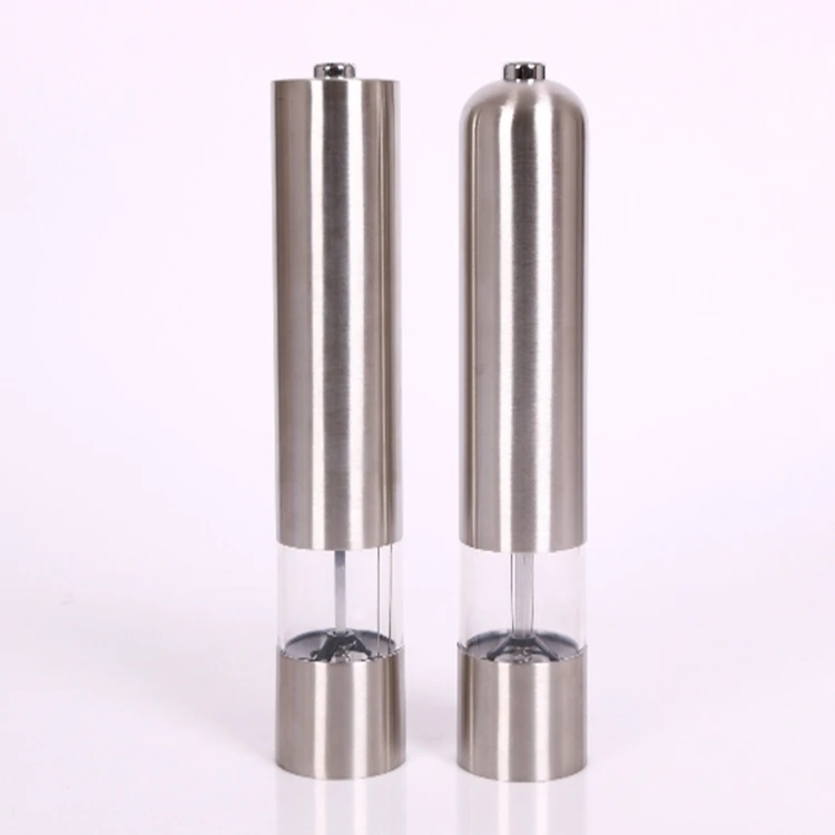 2pcs/lot Electric Stainless Steel Electric Salt Pepper Mill Spice Grinder Muller Kitchen Tool