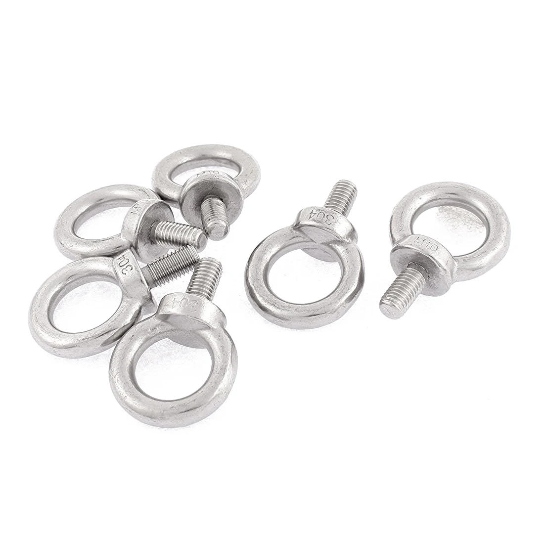 M10 x 20mm Thread Machinery Shoulder Lifting Eye Bolts 6pcsin