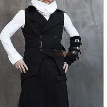 Мужская модная одежда, Приталенный жилет, Универсальный однотонный жилет средней длины, костюмы певицы, одежда