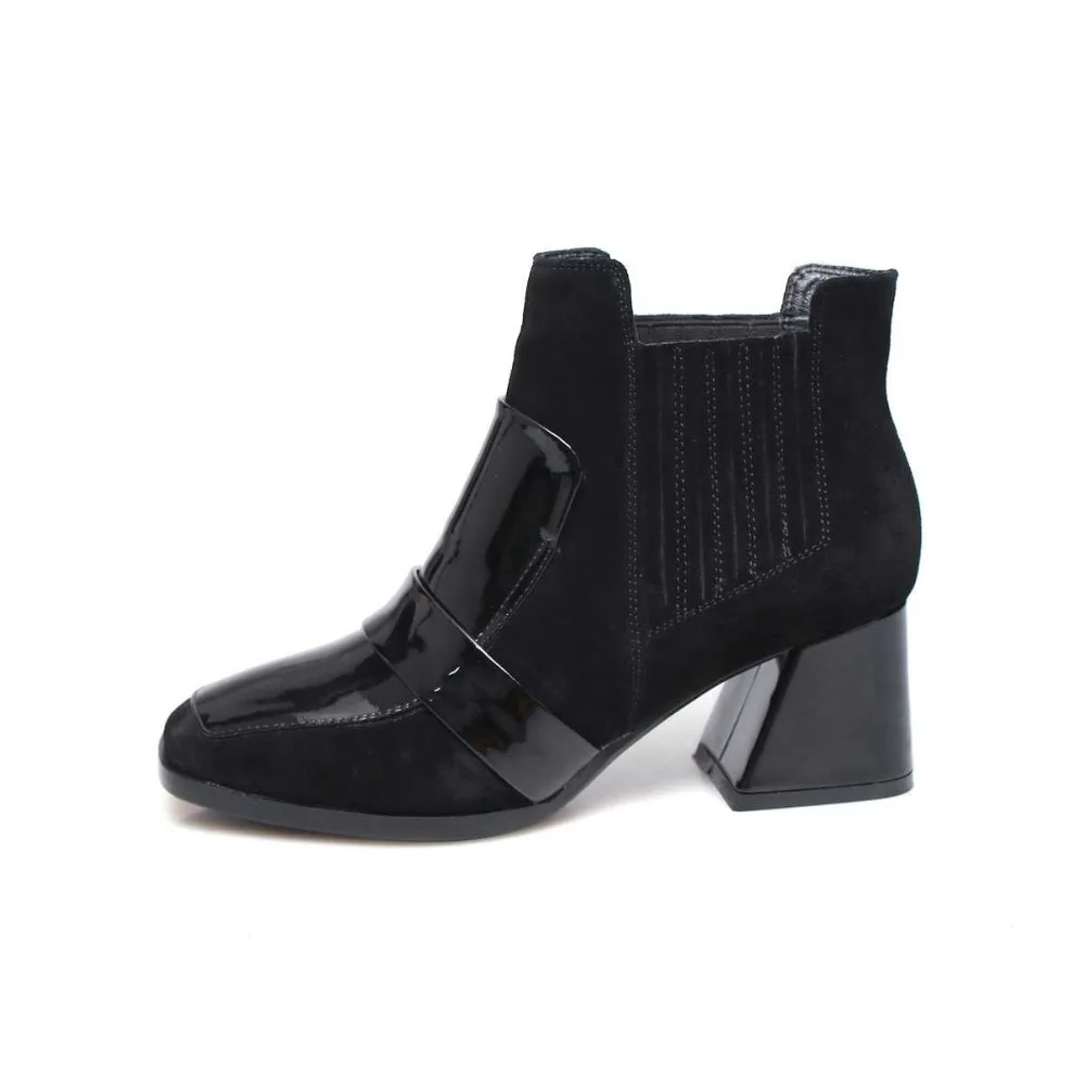 Suede Angle Boots 2017 Winter Genuine Leather Squa