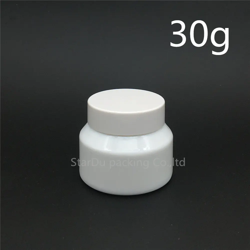 

2pcs 15g 30g White Porcelain Glass Jars With White lid, Frost Cream jars, High-quality Cosmetic Containers