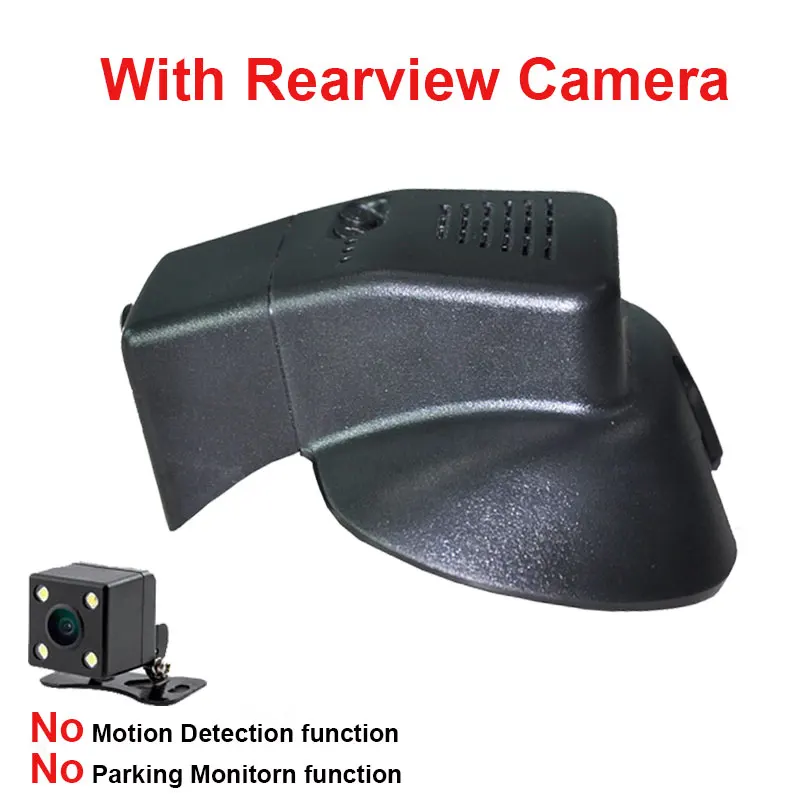 With Rear Lens Kampacar автомобильный Wifi DVR видеорегистратор s авто зеркало заднего вида Две камеры для Volvo V40 низкая конфигурация Двойной Автомобильный видеорегистратор Wifi видеорегистратор - Название цвета: With Rear Lens