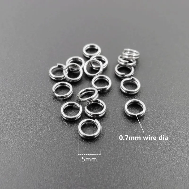 

0.7mm*5mm 200pcs Fishing Lures 316L Stainless Steel Silver Open Split Rings Fashion DIY Fishing Jewelry Findings Accessories