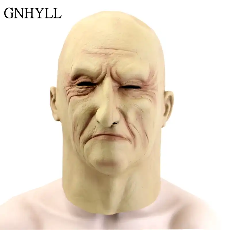 GNHYLL Old Man Latex Mask Halloween Realistic Old People Full Face