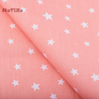 

MoTiRo,Printed Twill Cotton Fabric For Meter,Pink Star Pattern Material For Baby/Child/Toys/Handmad Quilting/Sewing/Sheet/Pillow