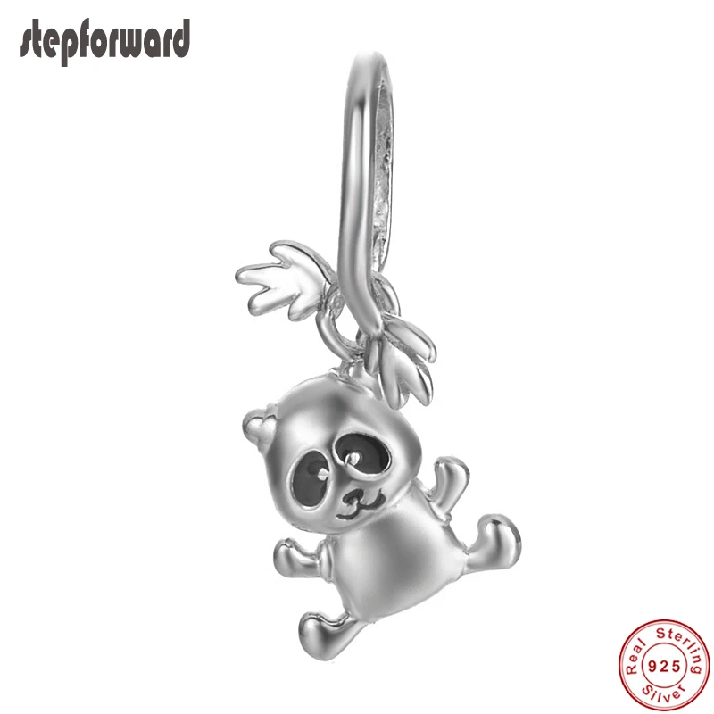 

Happy Panda Pendant Bead 100% 925 Sterling Silver Panda Hanging Charm Fit Original Bracelet Pendants Authentic Jewelry Gift