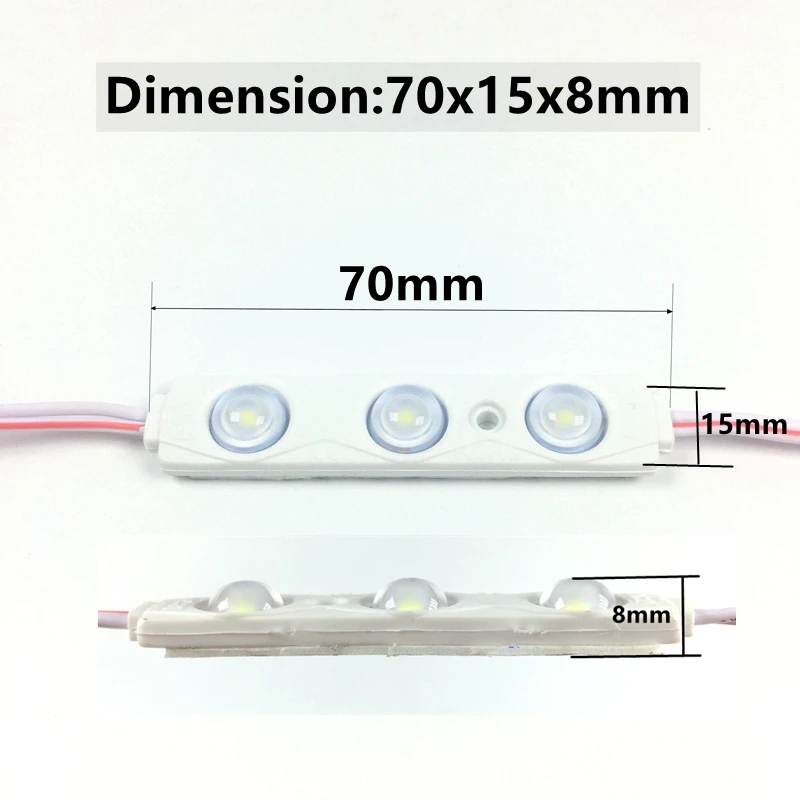 20 шт./лот светодиодный модуль SMD 2835 1,5 W DC12V вставные модули с объективом светодиодный Подсветка для рекламы дизайн магазинный баннер