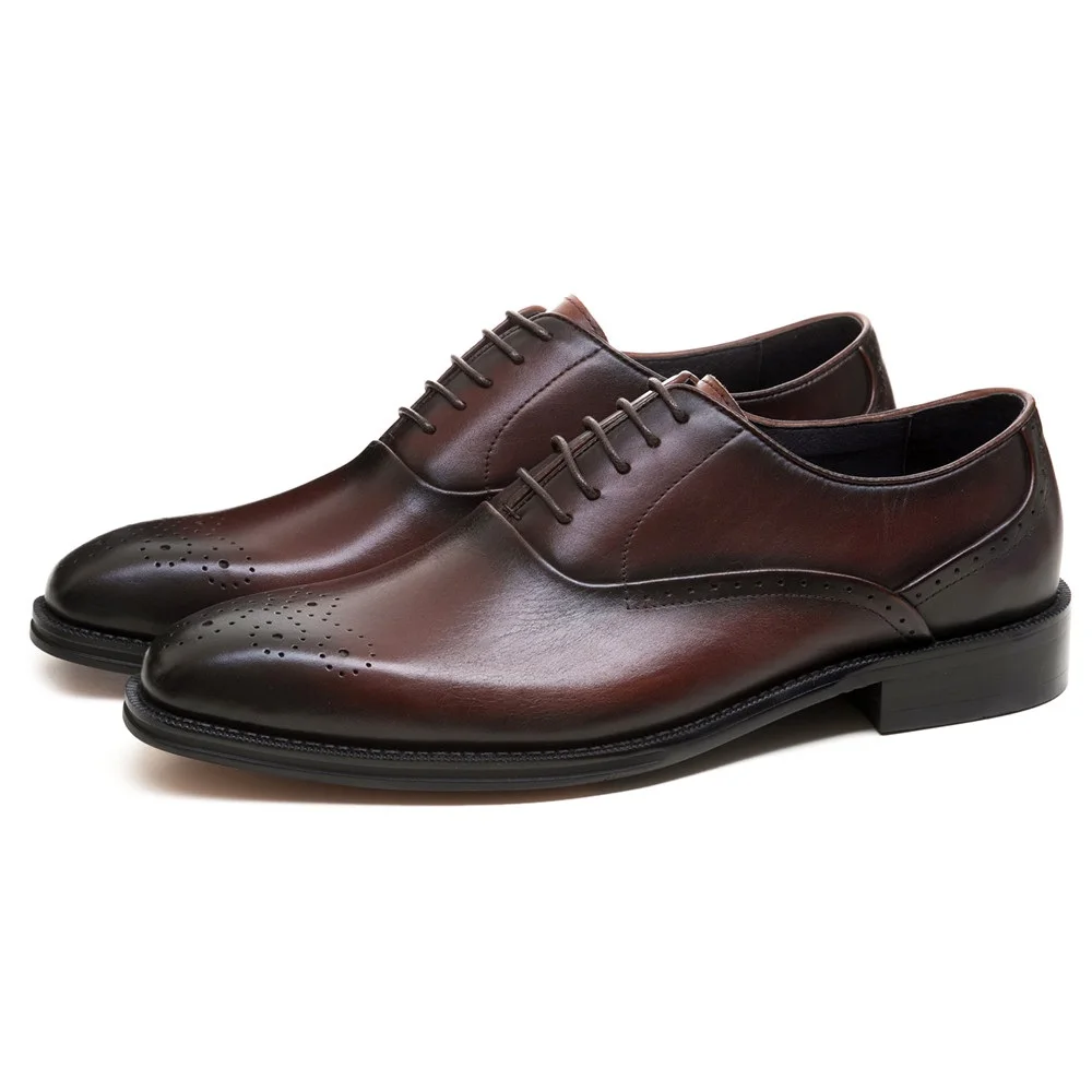 Качественная обувь Goodyear Welt коричневые/черные оксфорды Мужские модельные туфли