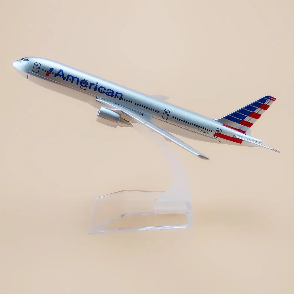 Сплав металла Air American B777 AA Airlines модель самолета Американский Boeing 777 модель самолета литой под давлением самолет детские подарки 16 см