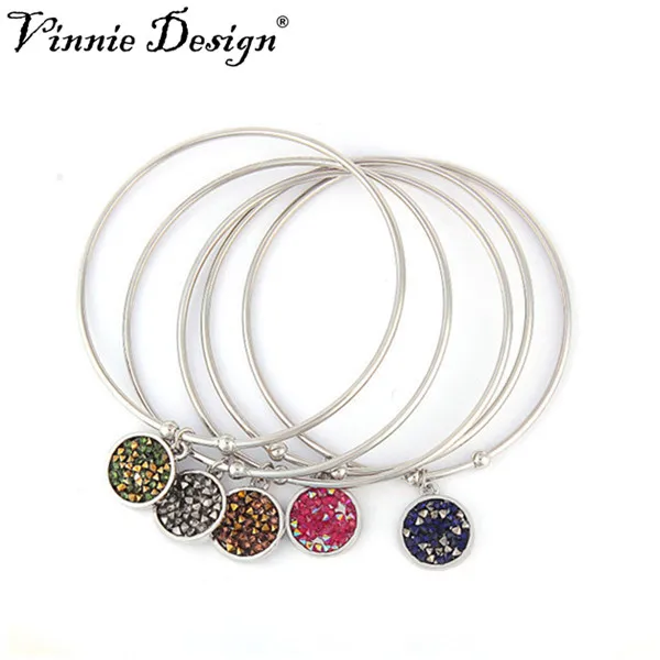 Vinnie Design Jewelry 2018 New Expandable Charm Bracelet Silver Vinnie Design Jewelry 2018 New Expandable Charm Bracelet Silver Plated Bangles Bracelets Wire Bangle 10pcs