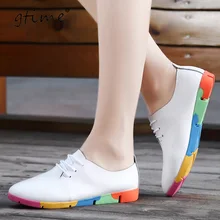 Gtime/новая обувь из мягкой спилок г. Женские удобные лоферы на шнуровке, женская повседневная обувь с острым носком на плоской подошве ZWS223