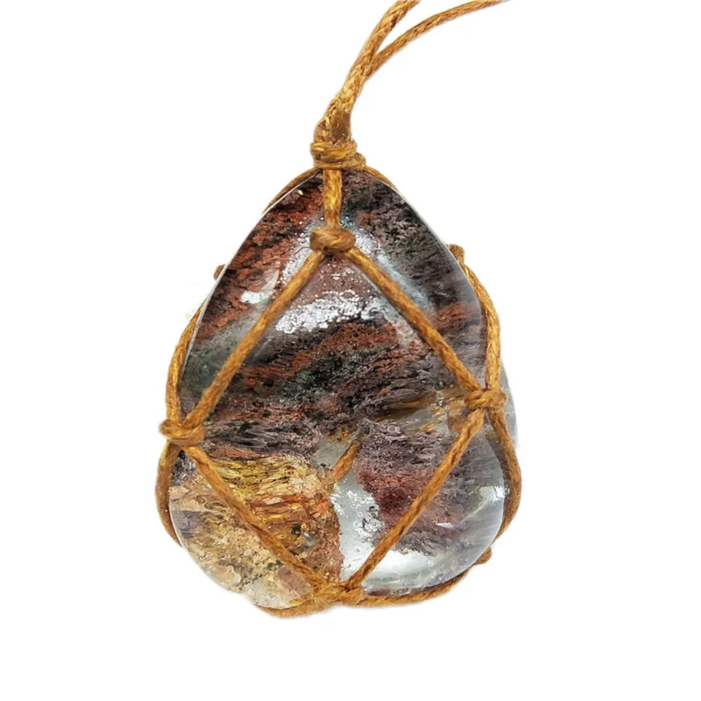 Натуральный Необработанный камень кулон фантом, призрак кристалл ручной работы винтажная секция подвеска c лечебным камнем подарочные украшения для продуктов