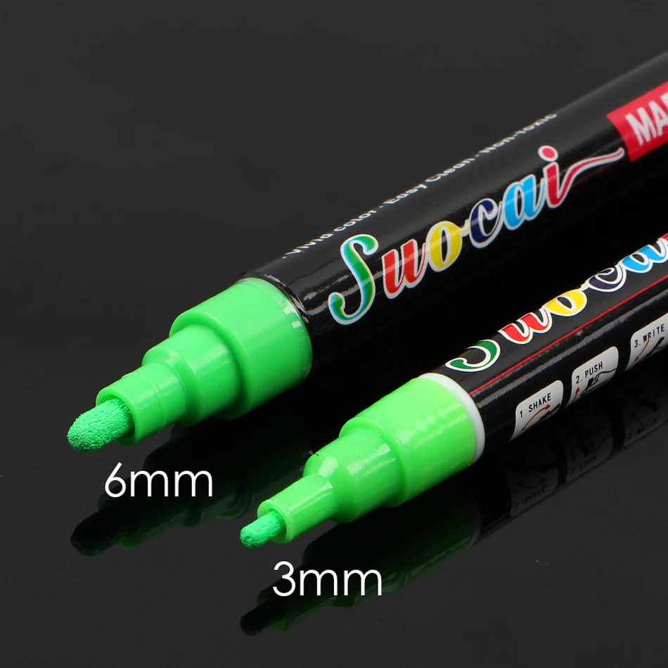 8 цветов жидкий хайлайтер мелковый Маркер ручки для школы художественная живопись 8 цветов Круглый и с острым резаком 3 мм 6 мм