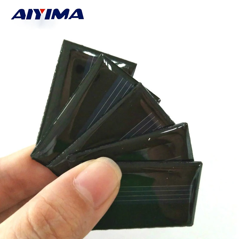 AIYIMA 10 шт. солнечные панели Китай 0 5 В 70mA 43x26 мм монокристаллического кремния