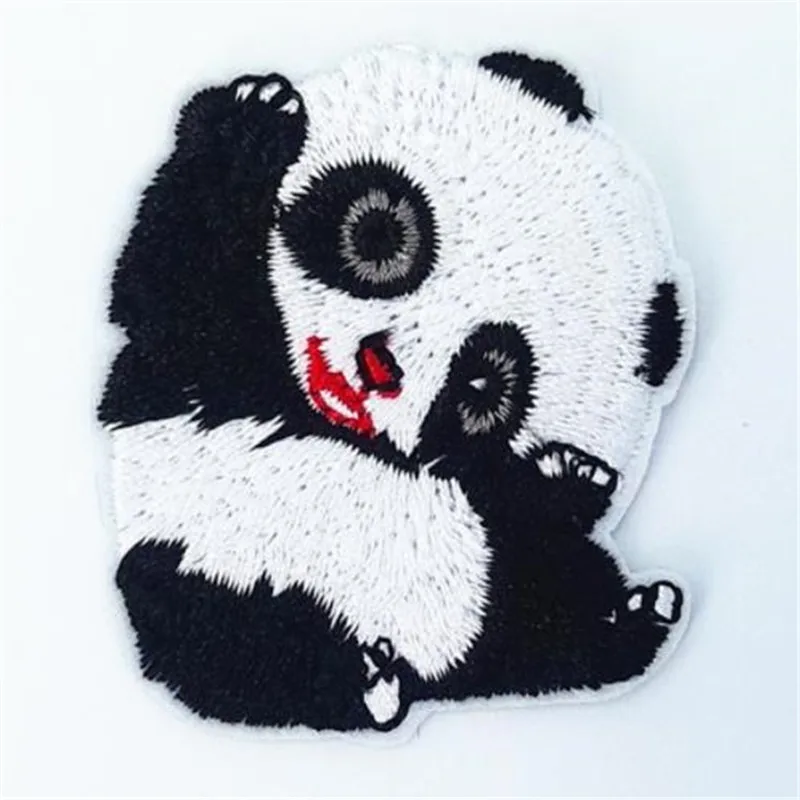 

T shirt girl Embroidered patch panda Stranger things Applique iron on patches for clothing baby Diy deal with it 3d Stickers