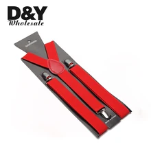 Подтяжки для женщин и мужчин унисекс с клипсой 2,5 см шириной "Красный" эластичные тонкие Подтяжки Y-back Подтяжки оптом и в розницу