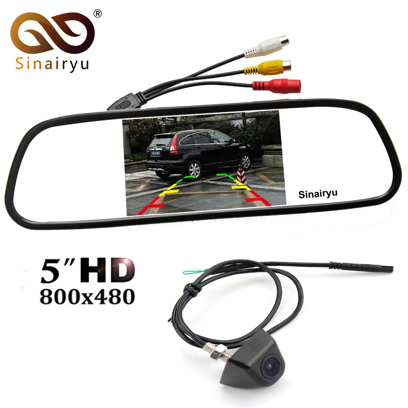 Sinairyu 800x480 TFT экран " зеркало заднего вида парковочный монитор с передней камерой заднего вида изменение линии парковки и зеркальное изображение
