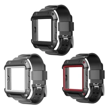 OOTDTY силиконовый корпус часов ремешок с противоударной защитной рамкой для Blaze белый/черный/красный