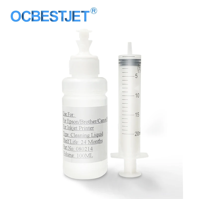 100ML/Bottle Cleaning Liquid With 20ML Syringe For Epson HP Canon