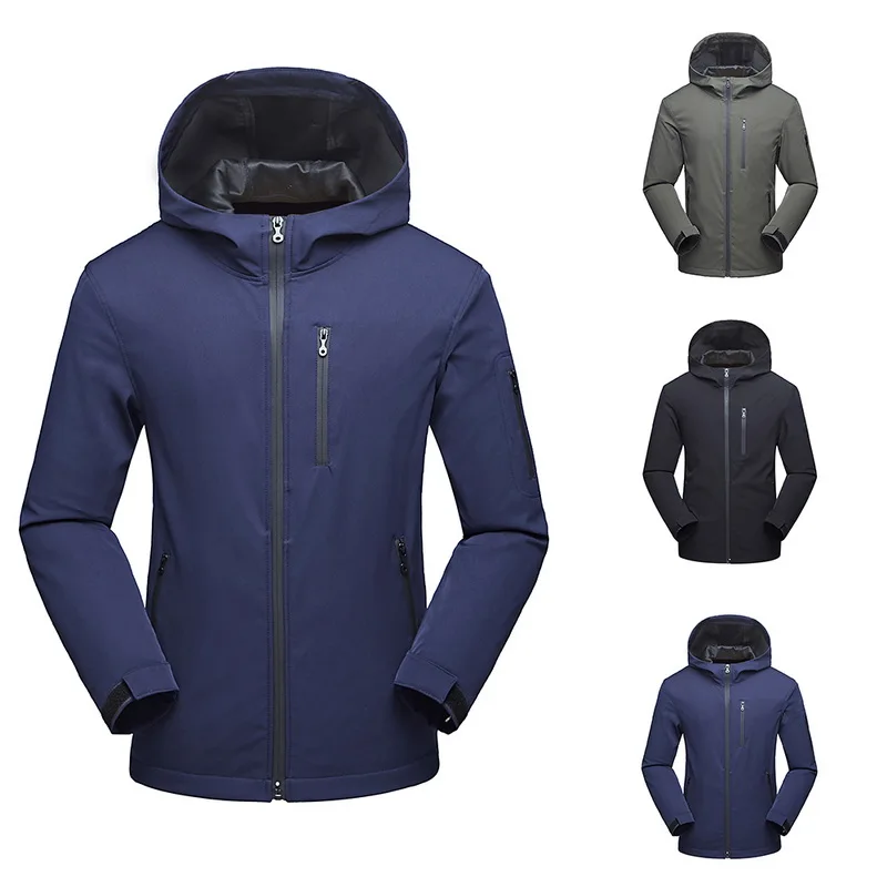 

Drop Shipping SHUJIN 2019 Men's soft shell outdoor leisure zipper waterproof breathable elastic large size jacket