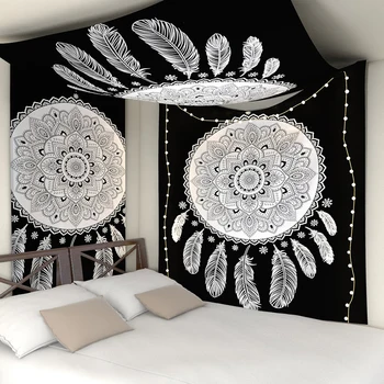 

Mandala Polyester Tapestry Wall Hanging Carpet Throw Yoga Mat 150*150 CM Square Tapestry Home Bedroom Decoration NEW NEW