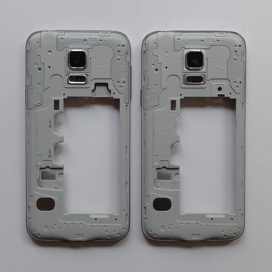 

Original Mid Middle Frame Plate Bezel Housing + Camera Cover For Samsung Galaxy S5 mini g800f Single card g800h dual sim