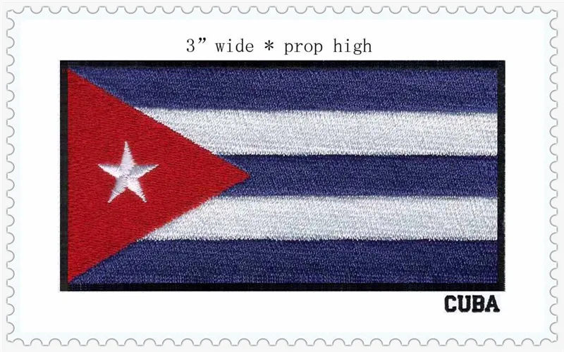 Cuba Cuban Letters Country Flag Iron On Patch 