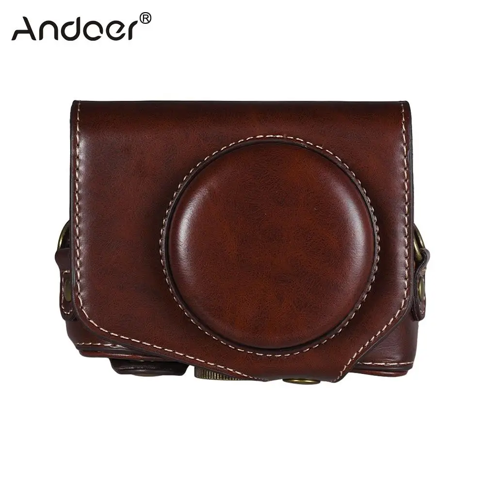 

Andoer Leather Camera Case Bag w/ Strap for Canon Powershot G7 X Mark II G7X II Camera 3 Colors Black/Brown/Coffee