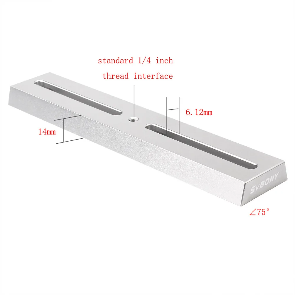 SVBONY ласточкин хвост Монтажная пластина полностью Металлическая 210 мм/8," для астрономического телескопа Монокуляр серебро Прямая поставка F9143D