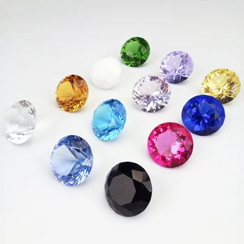 

60mm 1/6pcs Mix Color Diamond Shape Crystal Paperweight Glass Decorative Diamonds Gem Ornament Art Craft Material Gifts Hot Sale
