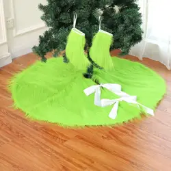 1 шт. 78 см 122 см круглый зеленый плюшевые Елки Юбка с камином носки для новогоднее; Рождественское дерево украшения