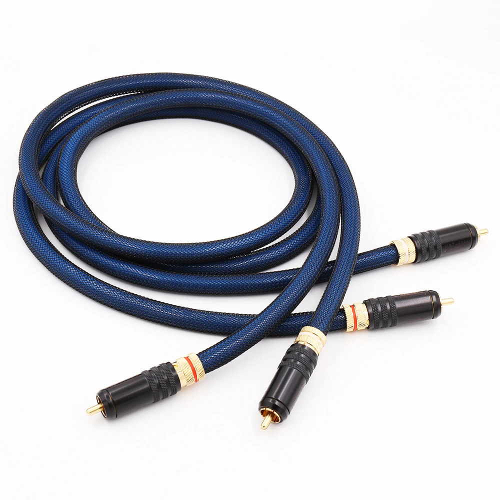  Audiocrast Pair Rca Cable Siltech G5 Top Grade Silver Plated RCA Male to Male Cable