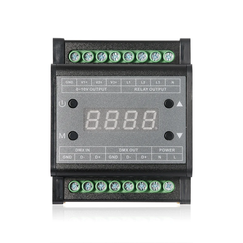 Преобразователь сигнала DMX303 DMX512 в 0 10 В 3 канальный выход с цифровым трубным