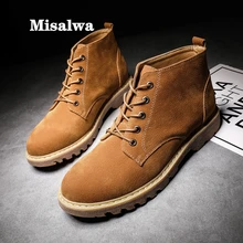 Misalwa Big Size 38-48 Suede Leather Men Boots Ankle Short Lace-up Casual Boots Autumn Anti-skid Snow Boots Men Dropshipping Misalwa Big Size 38-48 Suede Leather Men Boots Ankle Short Lace-up Casual Boots Autumn Anti-skid Snow Boots Men Dropshipping