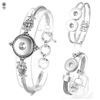 

Wholesale 10pcs/lot Snap Button Bracelet for Snap Jewelry Ginger Snaps for Changeable 18mm Button Bracelets 4 Styles