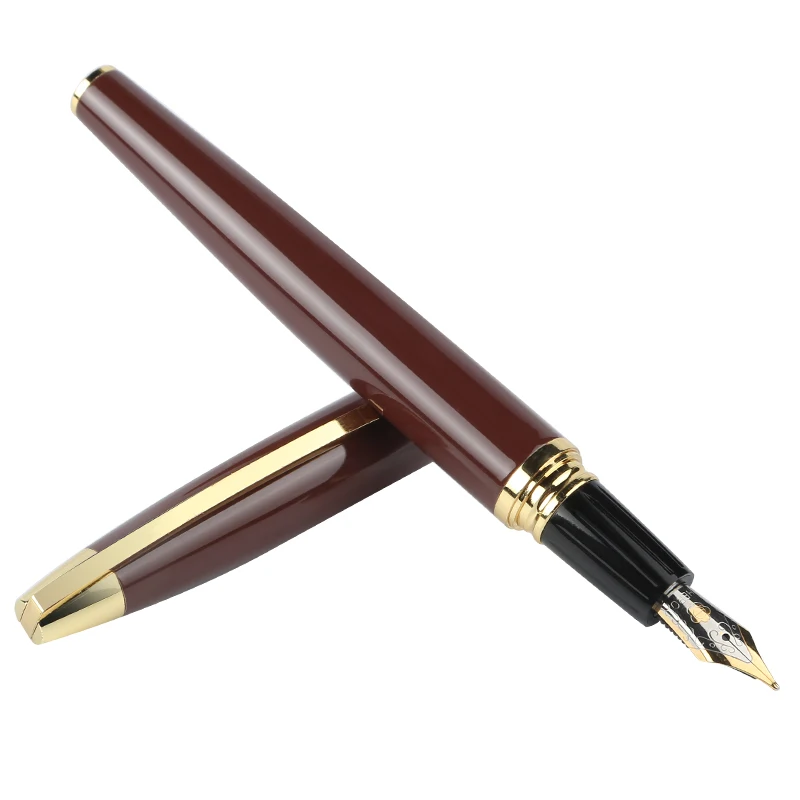 Brown Black White Gold Fountain Rollerball Pen Ink Set 0.5mm Metal Writing Pens Business Office