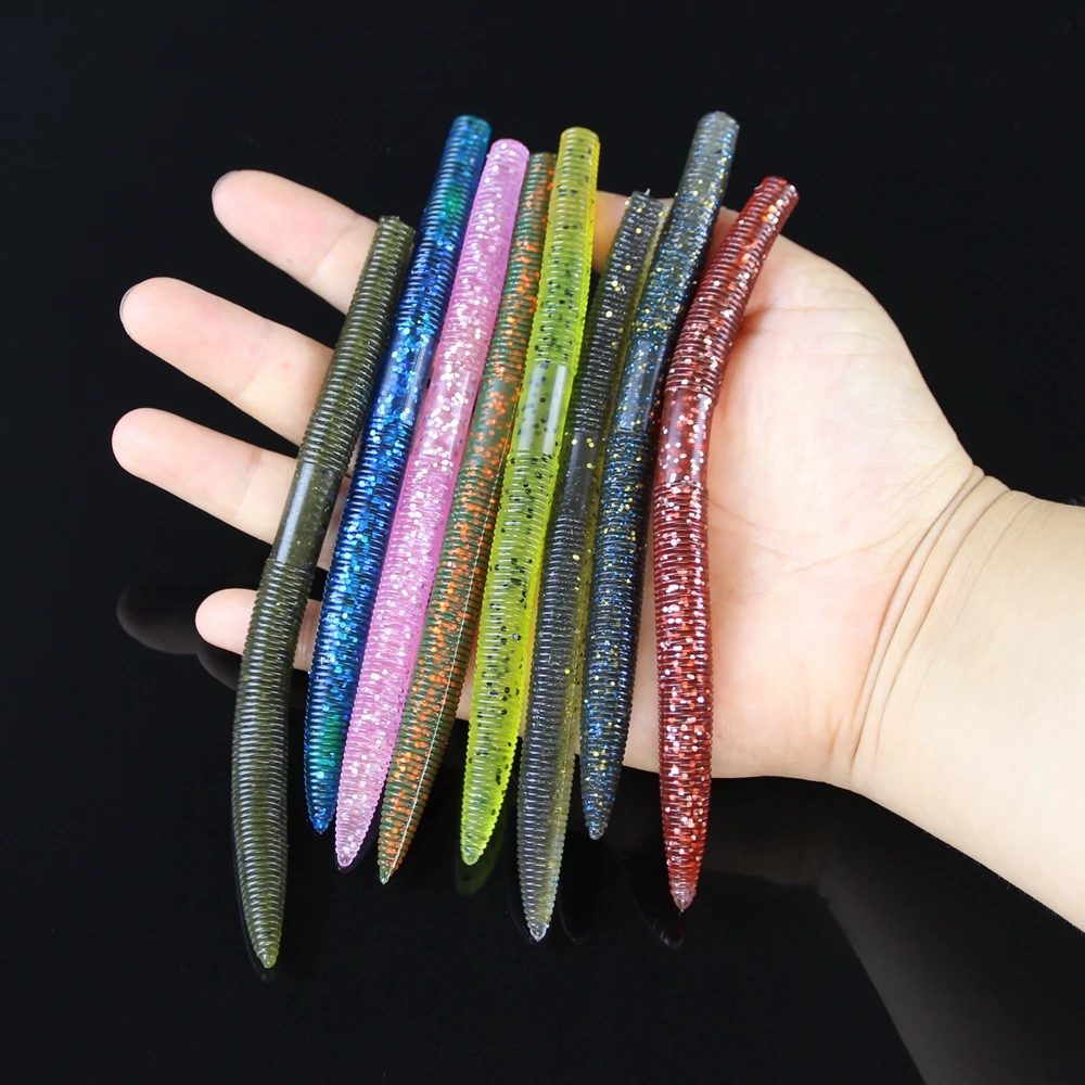 5pcsPack 14cm9g Multi-Colors Stick Bait Senko Bait Bass Soft Plastic Worm Lures Baits For SaltwaterFreshwater Fishing Lure  (23)