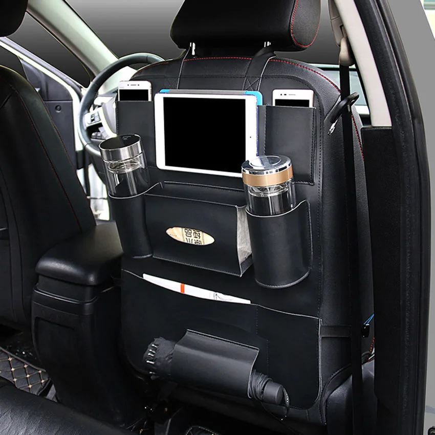 

TRICOLOUR 1 pcs Car Seat Back Protector Kick Mats Car Backseat Organizer with Holder Multipurpose Use for Baby Kids Travel