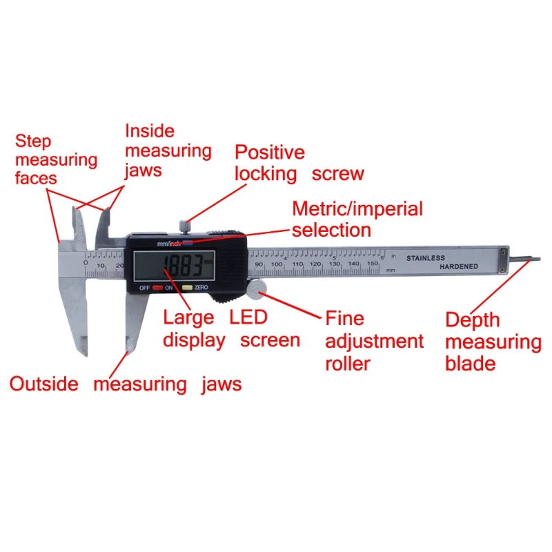 " 150 мм Цифровой Электронный штангенциркуль микрометр манометр широкоформатный ЖК-дисплей