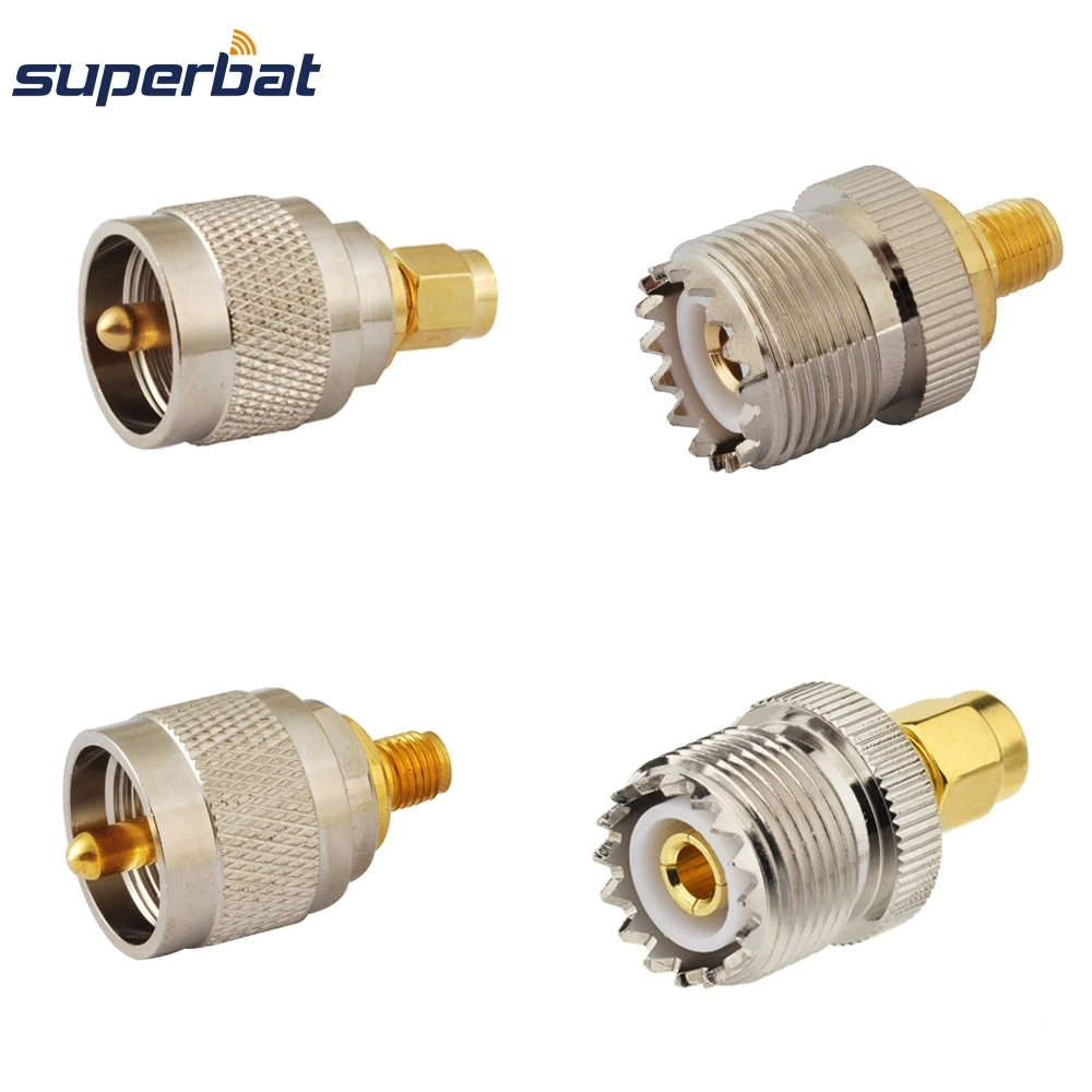 Комплект адаптеров Superbat SMA-UHF 4 шт. набор разъемов SMA/UHF типа RF разъем SMA/штекер