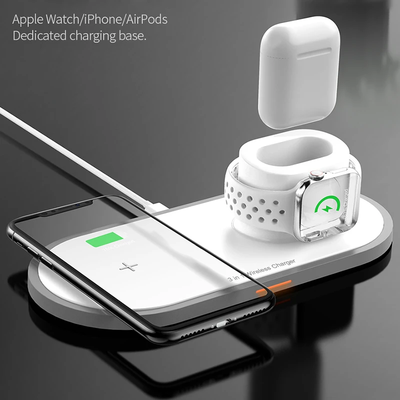 15 Вт Qi Беспроводное зарядное устройство для Iphone Xsmax XR XS 3 в 1 быстрое зарядное устройство Быстрая зарядка для Apple Watch Airpods Arlado